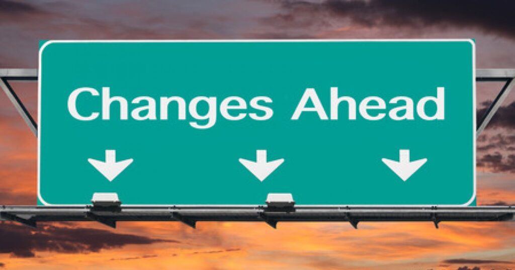 Changes Ahead road sign.